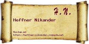 Heffner Nikander névjegykártya